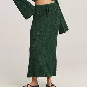 Charlie Holiday Nevis XS Knit Maxi Skirt NWT New Coastal Hippie Surfer Beach